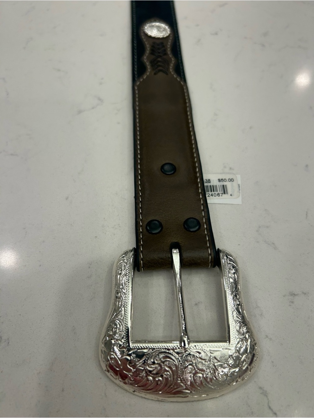 The Nocona Men's Top Hand Aztec Ribbon Belt